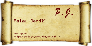 Palay Jenő névjegykártya